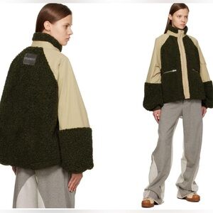 JW Anderson color block jacket in dark forest green